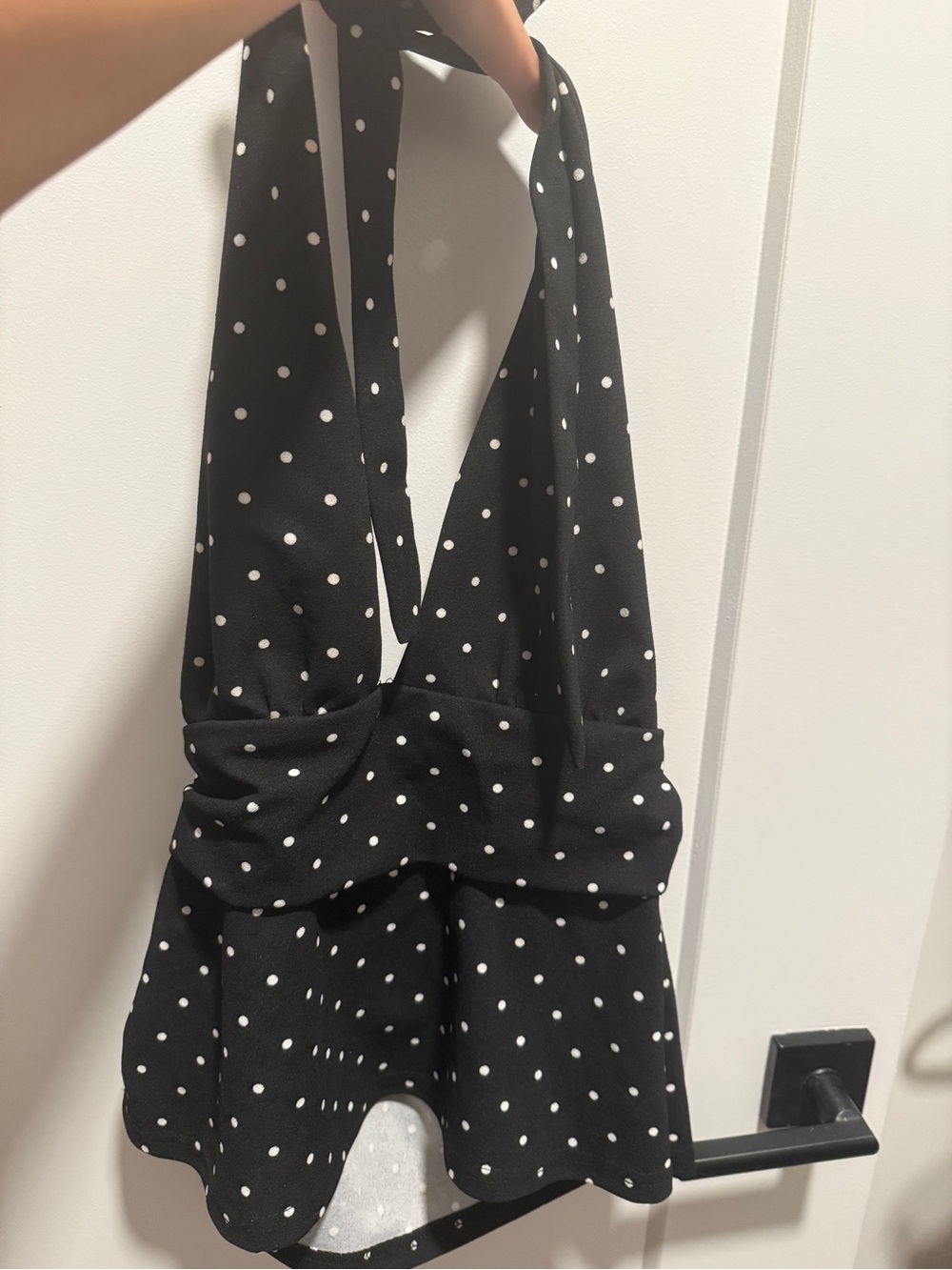 Black Polka Dot Halter Top